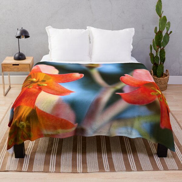 Item preview, Vibrant orange Green Pig's ear flowers in bloom designed and sold by ReachForArt.