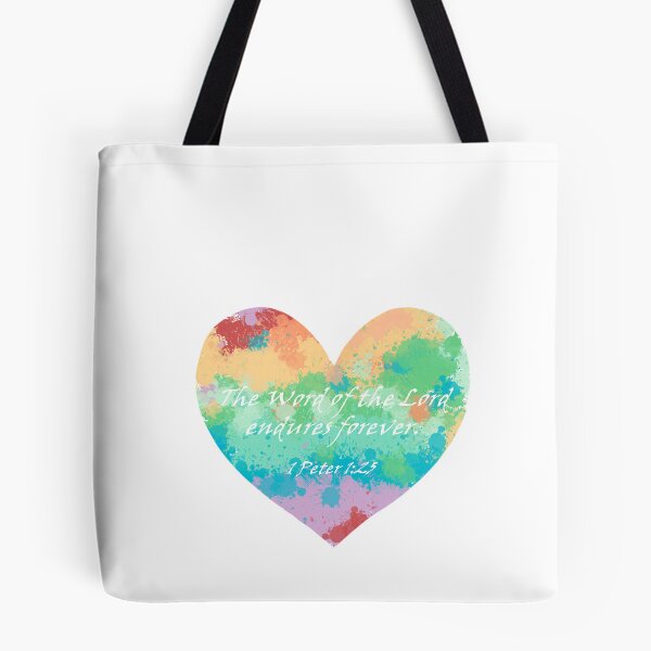 Item preview, Rainbow Heart The Word of the Lord Endures Forever designed and sold by Madelyn Craig.