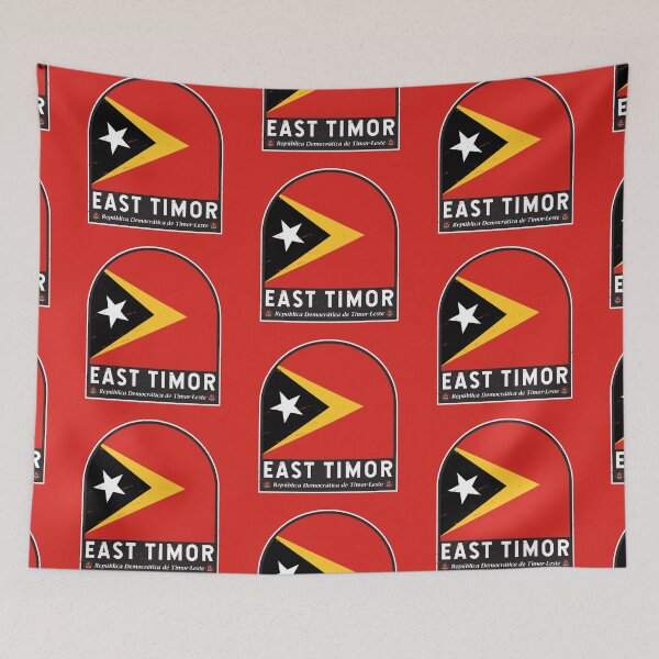 Item preview, East Timor Flag Emblem Distressed Vintage designed and sold by KrisSidDesigns.