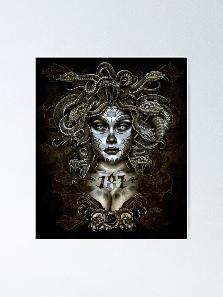 Póster Camisetas Gráficas De La Mitología Griega De Medusa De Mrwane Redbubble 9740