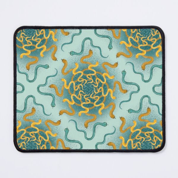 Item preview, Golden and teal snake mandala designed and sold by starseedgems.