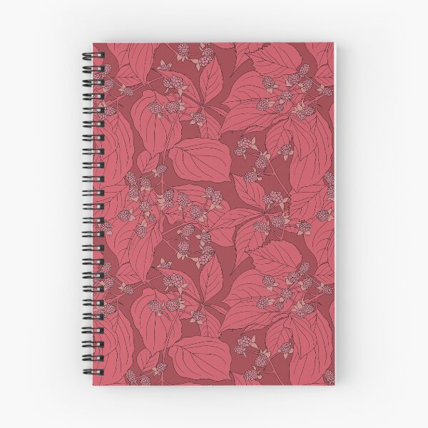 Item preview, Monochrome red pattern with raspberry bush designed and sold by hmorena.