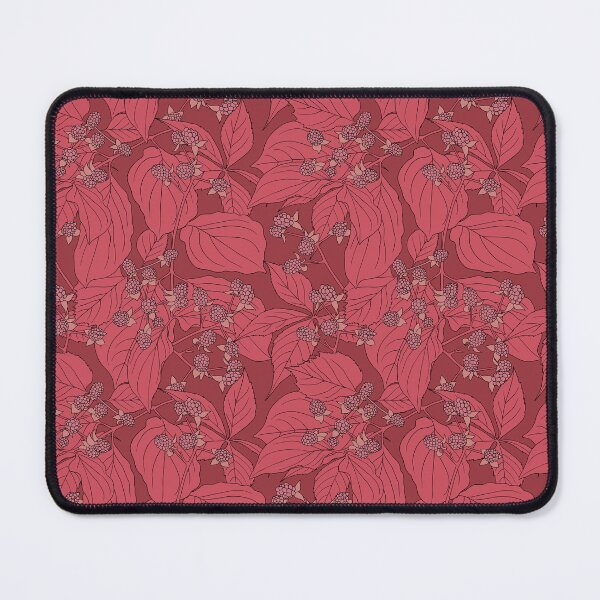 Item preview, Monochrome red pattern with raspberry bush designed and sold by hmorena.