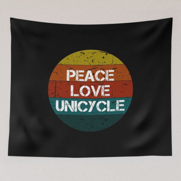 Item preview, Peace Love Unicycle Vintage Retro Gifts designed and sold by rachidhaz.