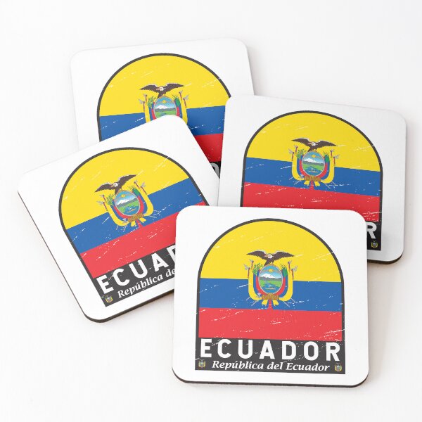 Item preview, Ecuador Flag Emblem Distressed Vintage designed and sold by KrisSidDesigns.