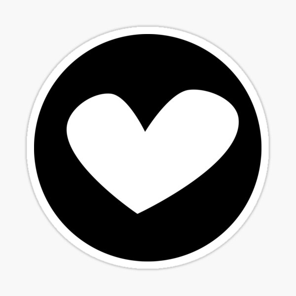 the-white-heart-in-black-circle-icon-minimalist-sticker-for-sale-by