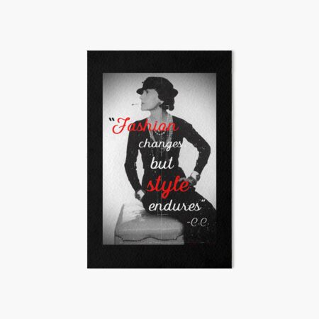 Fashion Changes but Style Endure - Coco Chanel - Inspirational Wall Quotes  - 36x17 Peel'N'Stick Wall Art B&W