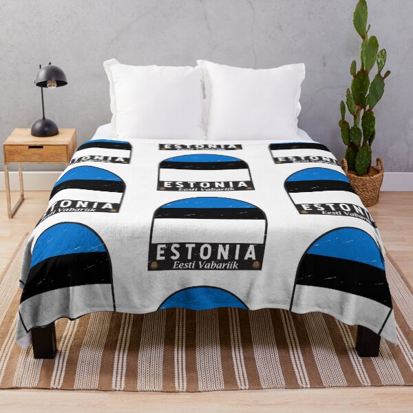 Item preview, Estonia Flag Emblem Distressed Vintage designed and sold by KrisSidDesigns.