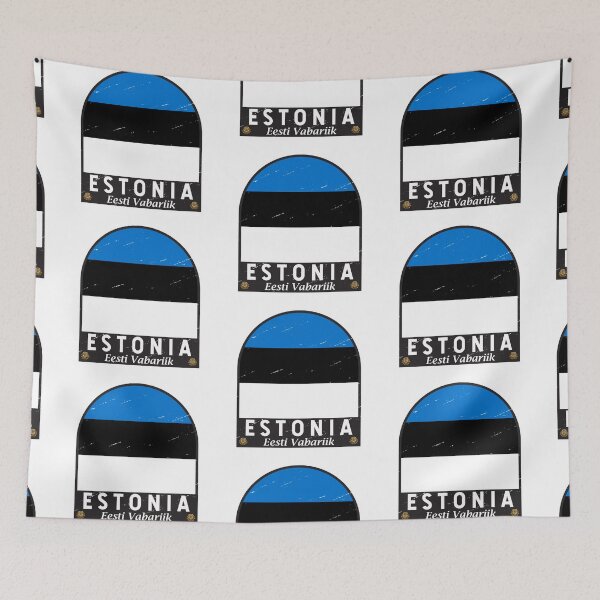 Item preview, Estonia Flag Emblem Distressed Vintage designed and sold by KrisSidDesigns.