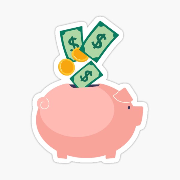 "PIGGY BANK" Sticker for Sale by setSTICKERS Redbubble