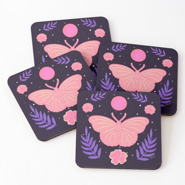 Item preview, Tropical Butterfly Sunrise Shell and Hibiscus dreams in Peach, Pink and Purple  designed and sold by Guided by Light Art.