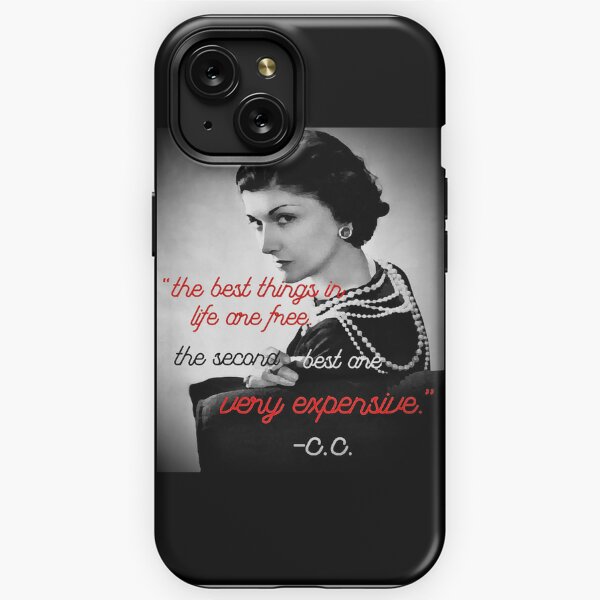 Coco Chanel Best Quote Marble Background iPhone 14 Pro Max Clear Case