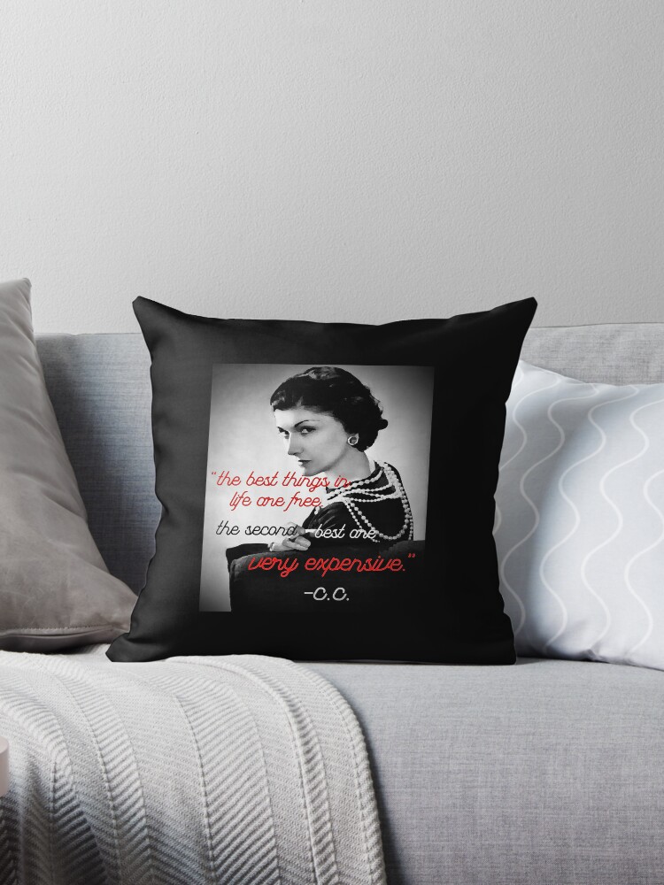 the best things in life..” coco chanel quote Throw Pillow for