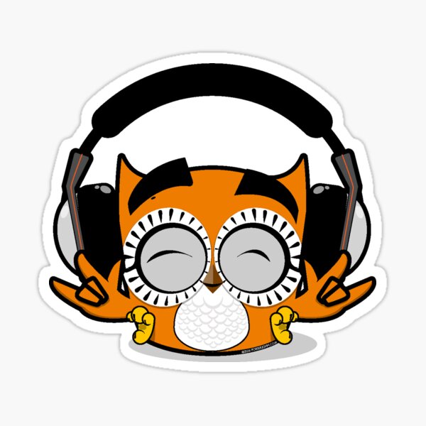 Payaso Headphones Owl Sticker