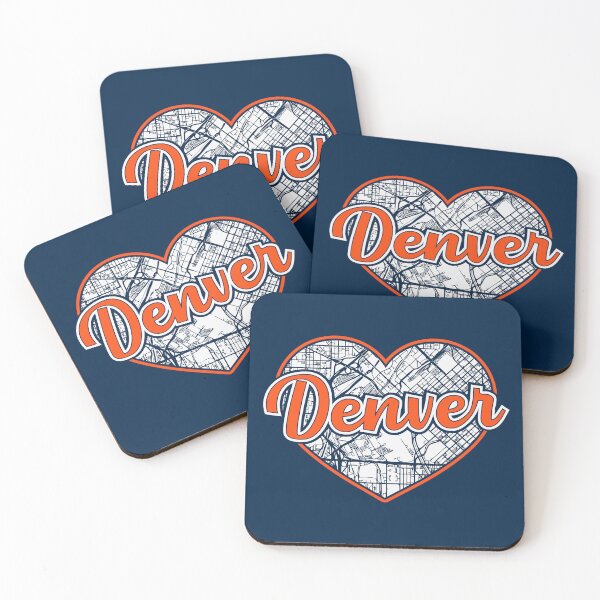 Item preview, Love Denver Football Heart City Map designed and sold by pixeljamz.