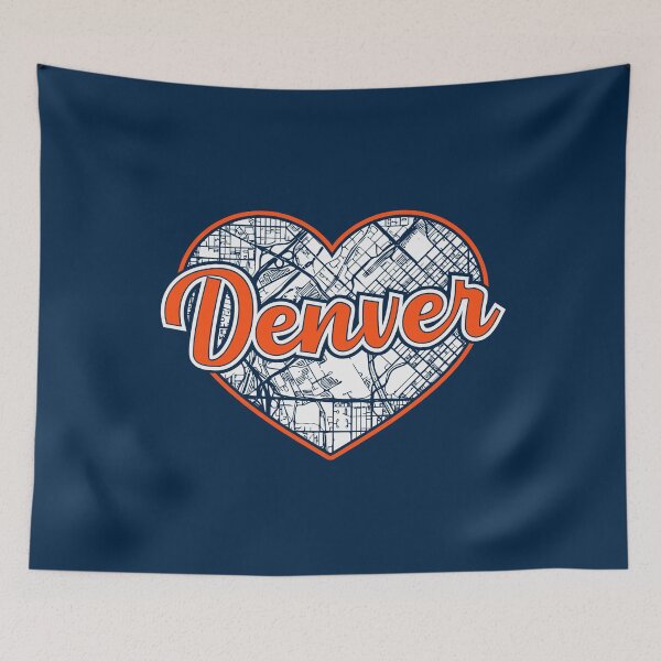 Item preview, Love Denver Football Heart City Map designed and sold by pixeljamz.