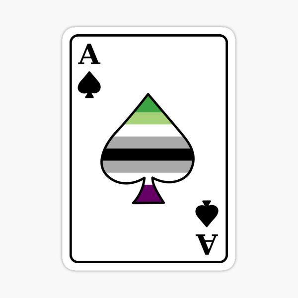 Aromantic Asexual Pride Ace Of Spades Card Green And Purple Flag