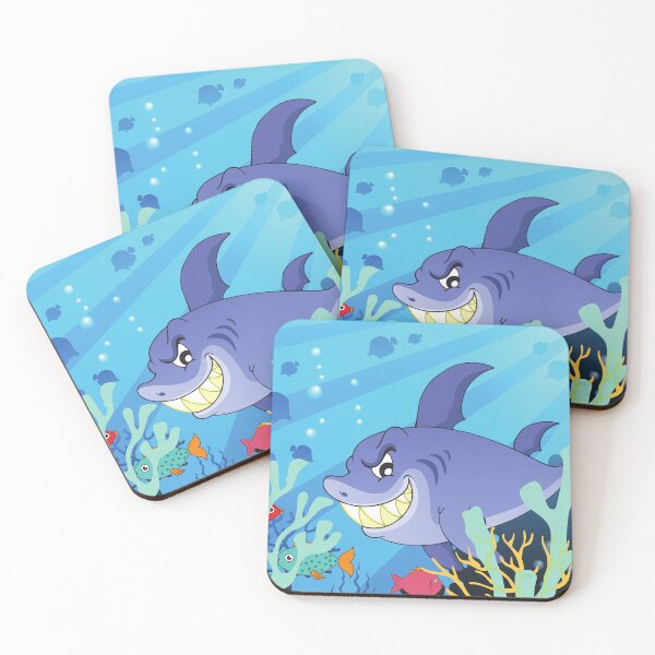 Item preview, cute shark near a reef designed and sold by huape.