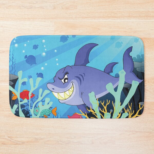 Item preview, cute shark near a reef designed and sold by huape.