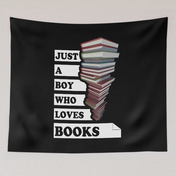 Item preview, Just A Boy Who Loves Books | Quote Design For Book Lovers designed and sold by TMBTM.