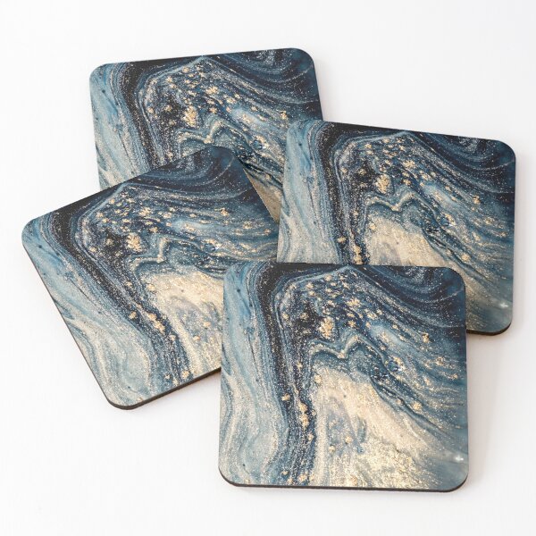 Item preview, Blue Marble Texture with golden granules 48...High quality designed and sold by aprajoos.