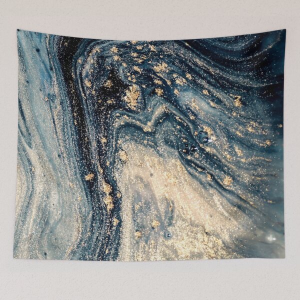 Item preview, Blue Marble Texture with golden granules 48...High quality designed and sold by aprajoos.