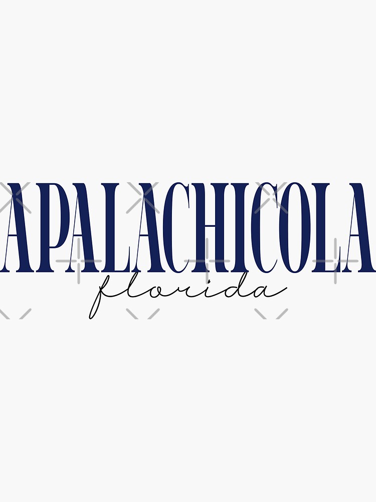 "Apalachicola Florida Classic Navy Bold Lettering" Sticker for Sale by