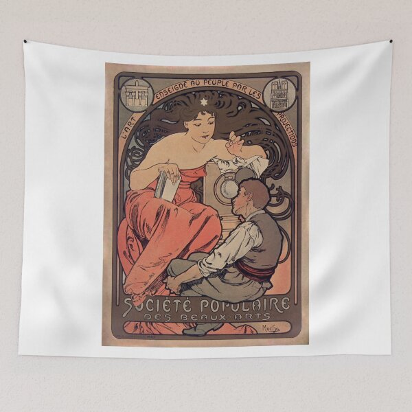 Item preview, Société Populaire des Beaux-Arts 1897 - Mucha Art Nouveau Enhanced Reproduction designed and sold by molamode.