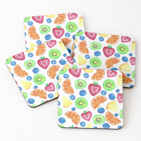 Item preview, Fruit salad - watercolor summer fruits pattern designed and sold by Carrot Faery Art.