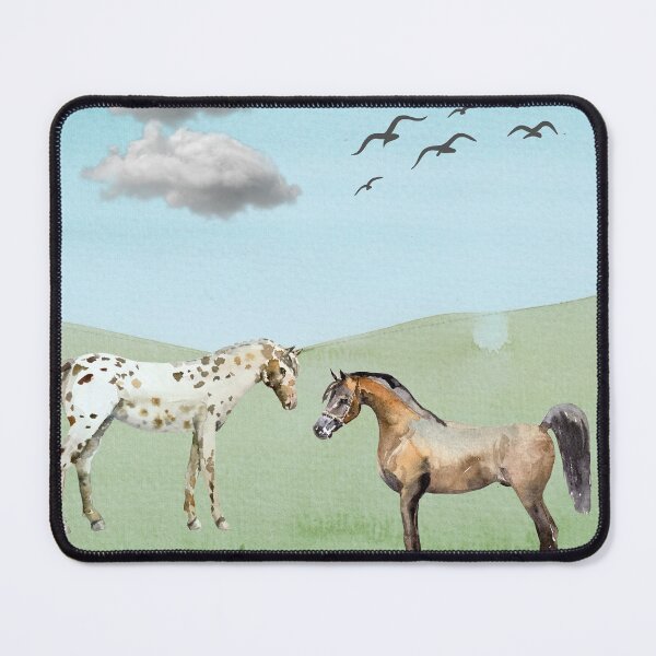 Item preview, Watercolor Horses in Field designed and sold by HappyLifeCreate.