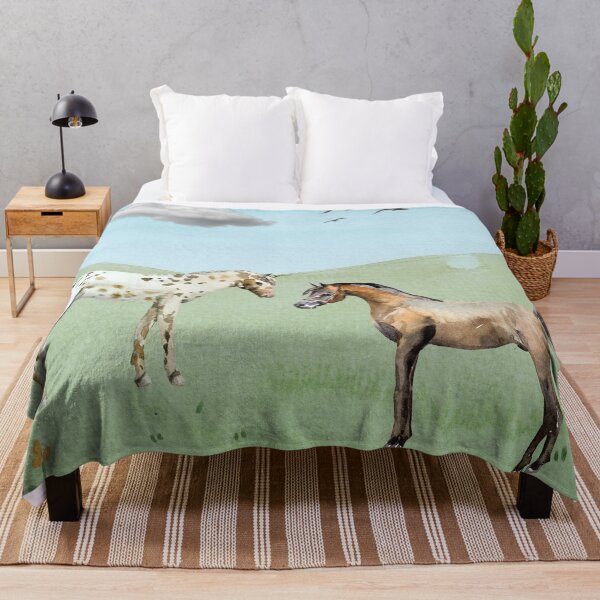 Item preview, Watercolor Horses in Field designed and sold by HappyLifeCreate.