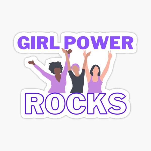 "GIRL POWER ROCKS" Sticker for Sale by Redbubble
