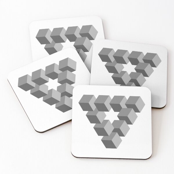 Item preview, penrose triangle geometry cube penrose stairs illusion designed and sold by Kajieno.