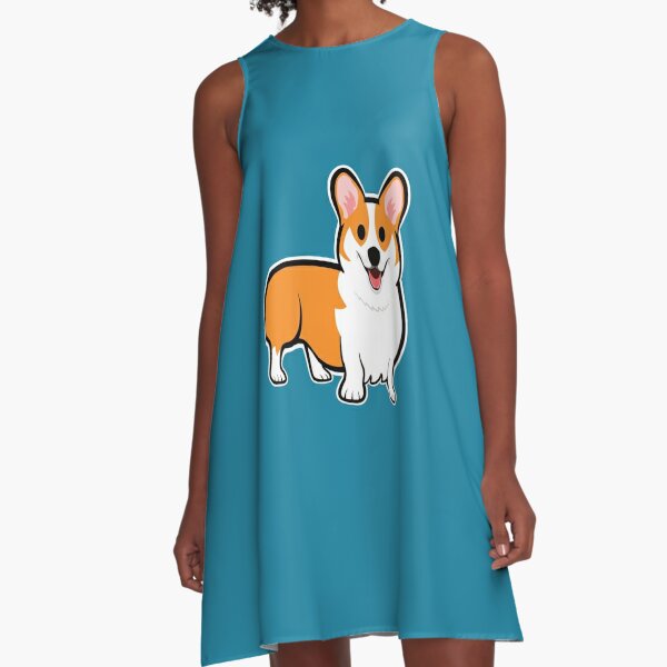 Cute Smiling Corgi A-Line Dress