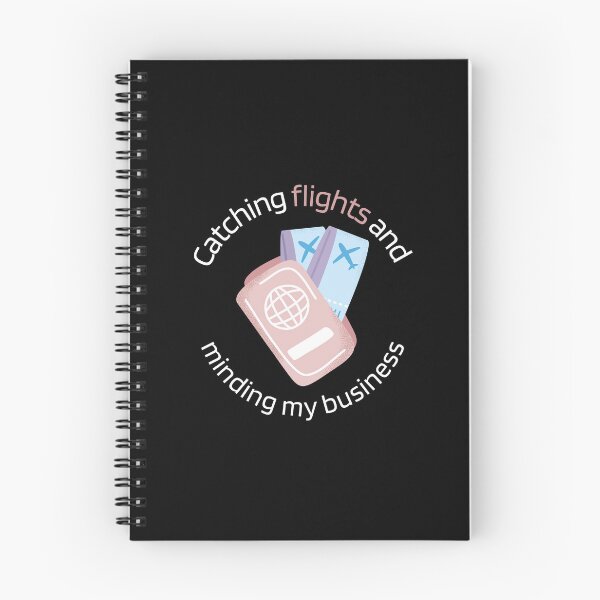 Item preview, Tomar vuelos y ocuparme de mi negocio: pasaporte, boletos de avión, vlogger de viajes, mentalidad comercial, fondo negro designed and sold by AmbiguNation.