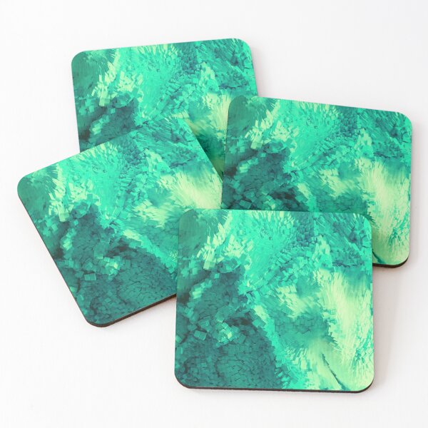 Item preview, PATTERN DESIGN STUDY #96 – Abstract Green White Clusters of Cubes designed and sold by DEL-Productions.