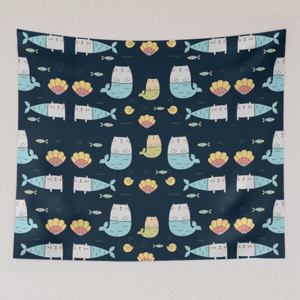 Item preview, Mermaid Cat In Summer Funny pattern designed and sold by Ndli.