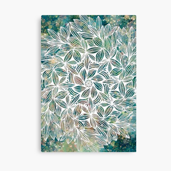 Green and Gold Petals and Seed Pods Collection 062122 by Kristi Duggins Canvas Print