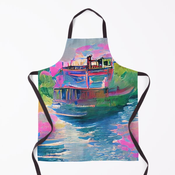 Artikelvorschau, Flussboot-Aquarell-Kunst entworfen und verkauft von Holisticfox.