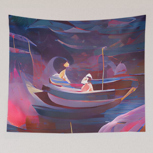 Item preview, Night Fishing Watercolor Art designed and sold by Holisticfox.