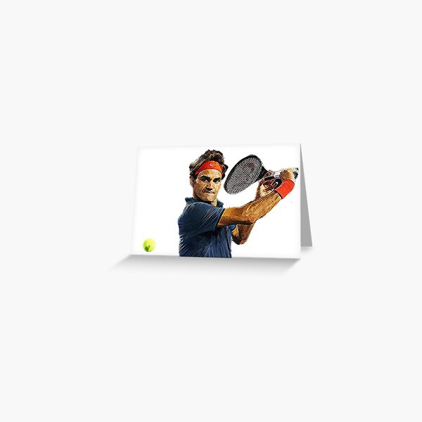 Roger Federer in Aktion Grußkarte