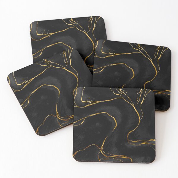 Item preview, Deluxe Gold and Black abstract Marble Throw Pillow designed and sold by mystylecorner.