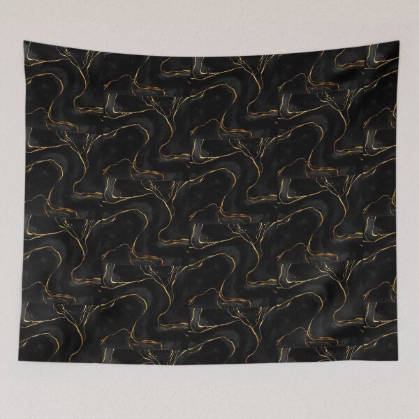 Item preview, Deluxe Gold and Black abstract Marble Throw Pillow designed and sold by mystylecorner.