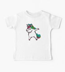 Einhorn-Mädchen abtupfen Baby T-Shirt