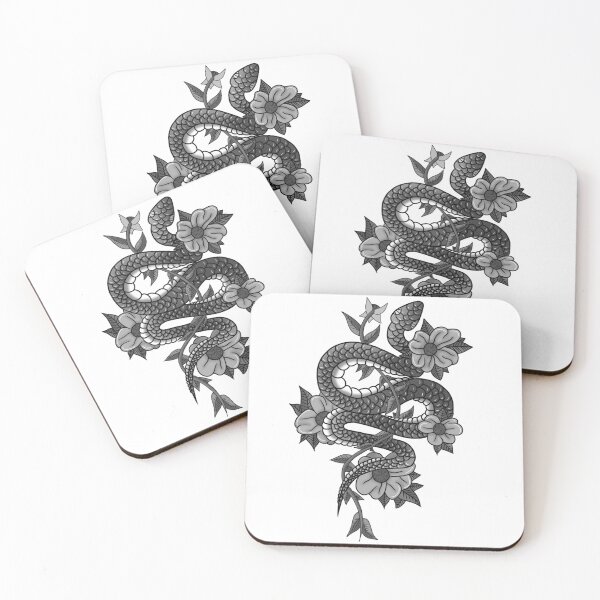 Item preview, Neo-Traditional Snake Design (B&W) designed and sold by EN Tattoos & Designs.