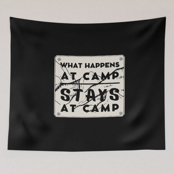 Item preview, What happens at camp stays at camp – funny camping quote  designed and sold by yococo.
