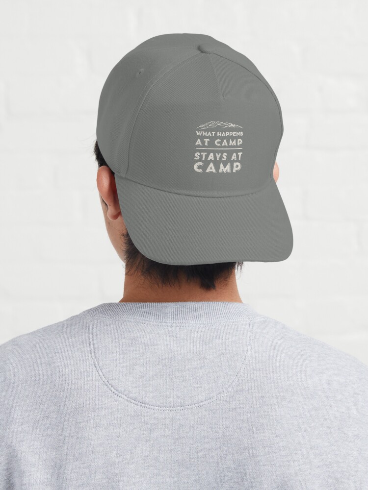What happens at camp stays at camp – funny camping quote  Cap for