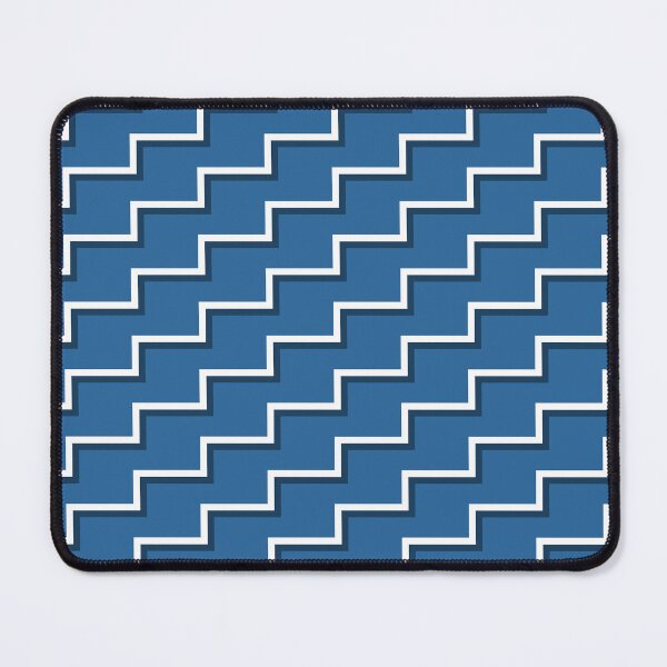 Aperçu de l'œuvre Motif géométrique d'escalier bleu et blanc créée et vendue par interstellar654.