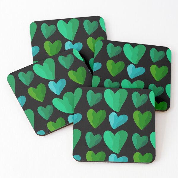 Item preview, Green and blue love hearts designed and sold by FGCART.