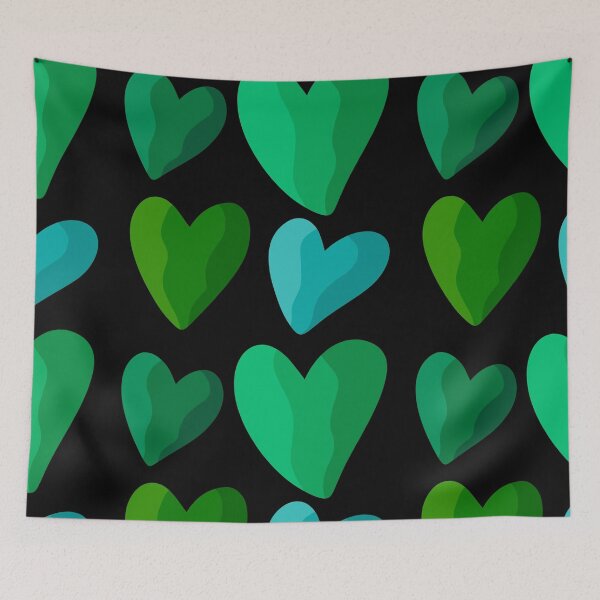 Item preview, Green and blue love hearts designed and sold by FGCART.